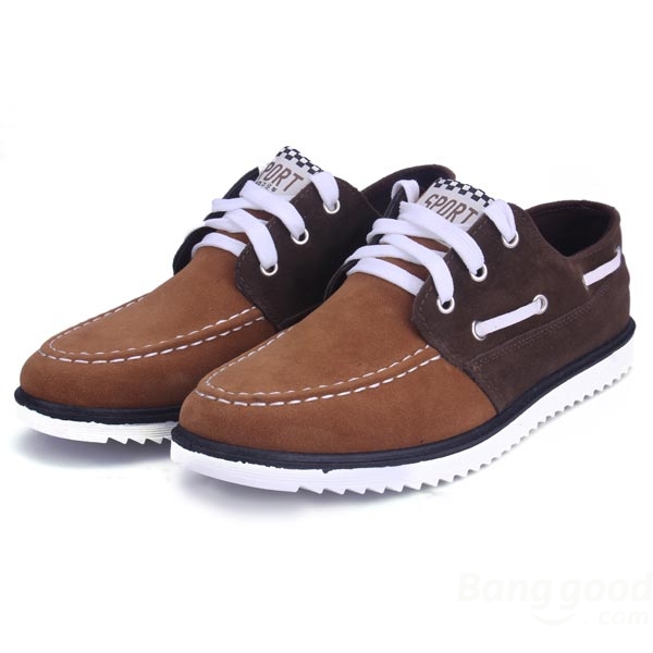 mens PU contraste de chaussures en cuir de couleur mode appartements occasionnels